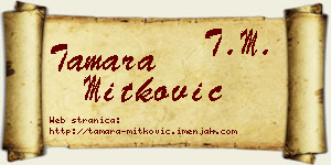 Tamara Mitković vizit kartica
